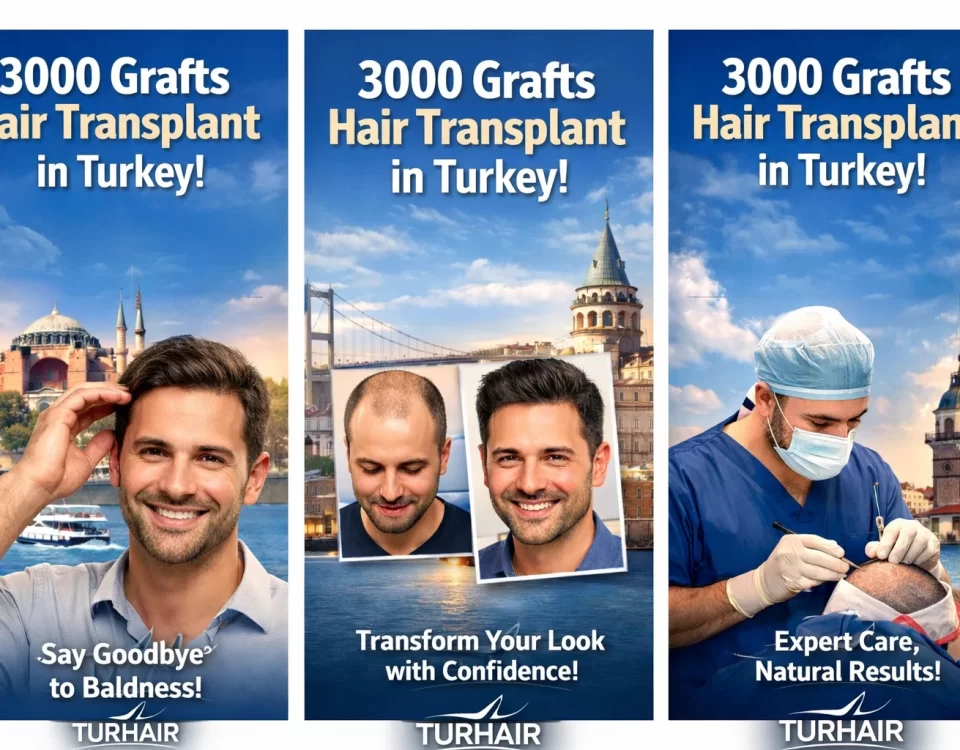 3000 grafts hair transplant in Turkey Turhair clinic before after results and expert doctor procedure