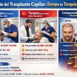 Coste del trasplante capilar en Europa vs Turquía comparación precios Turquía más barato TURHAIR