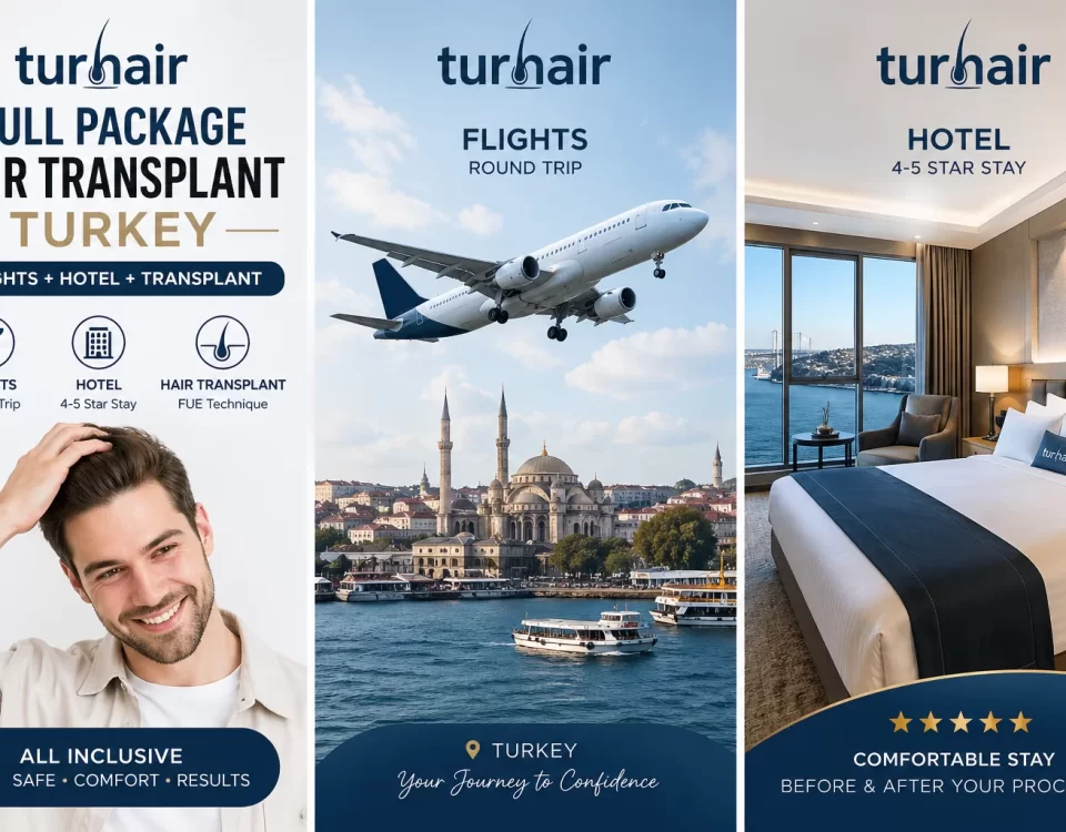 Full package hair transplant Turkey including flights and hotel by Turhair clinic Istanbul