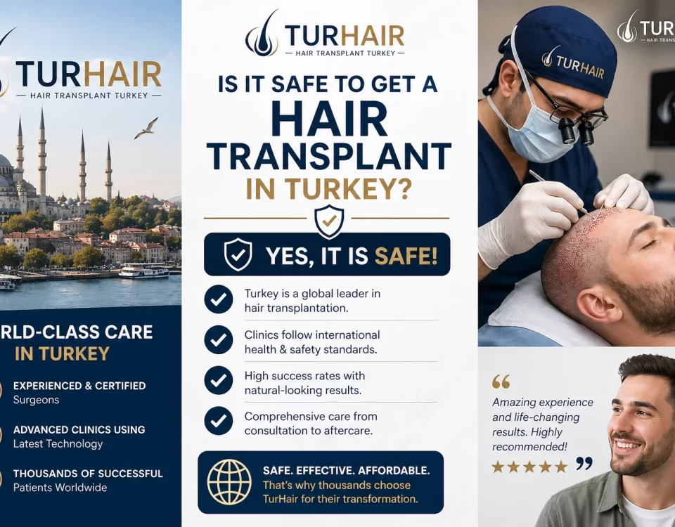 Is it safe to get a hair transplant in Turkey Turhair clinic doctor performing FUE procedure with natural results