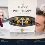 PRP Therapy hair treatment at Turhair clinic – blood collection centrifuge process and scalp injection for hair loss treatment