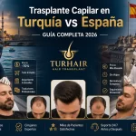 Comparativa de trasplante capilar en Turquía vs España 2026 con Turhair, precios, resultados y técnicas FUE