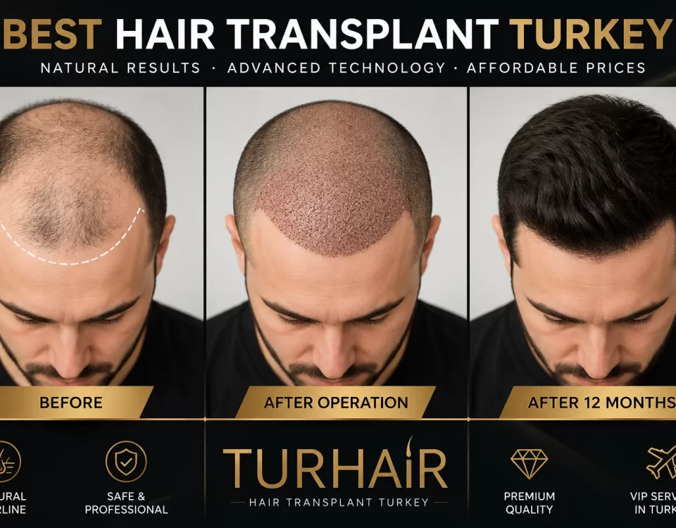 Best Hair Transplant Turkey before and after hair transplant results by TurHair Istanbul clinic