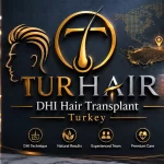 TurHair DHI Hair Transplant Turkey logo with premium hair restoration branding and advanced DHI hair transplant technology in Istanbul, Turkey.