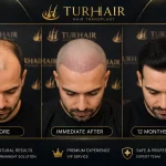 TurHair hair transplant Istanbul before and after results showing natural hair restoration