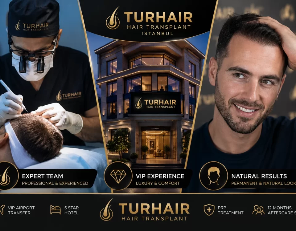 TurHair VIP hair transplant clinic in Istanbul with Sapphire FUE and natural hair transplant results
