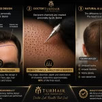 Doctor vs Technician Hair Transplant comparison infographic by TurHair showing doctor-led hairline design, recipient channel creation and natural hair transplant results.