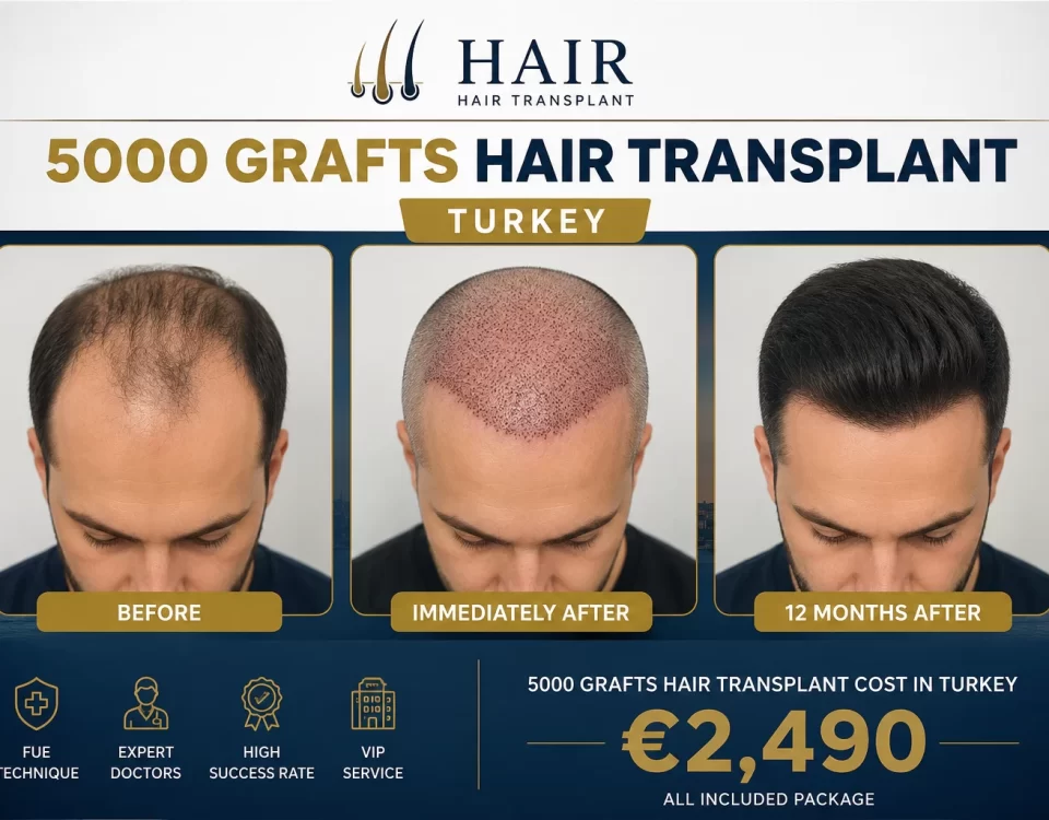 5000 Grafts Hair Transplant Cost Turkey – TurHair Clinic