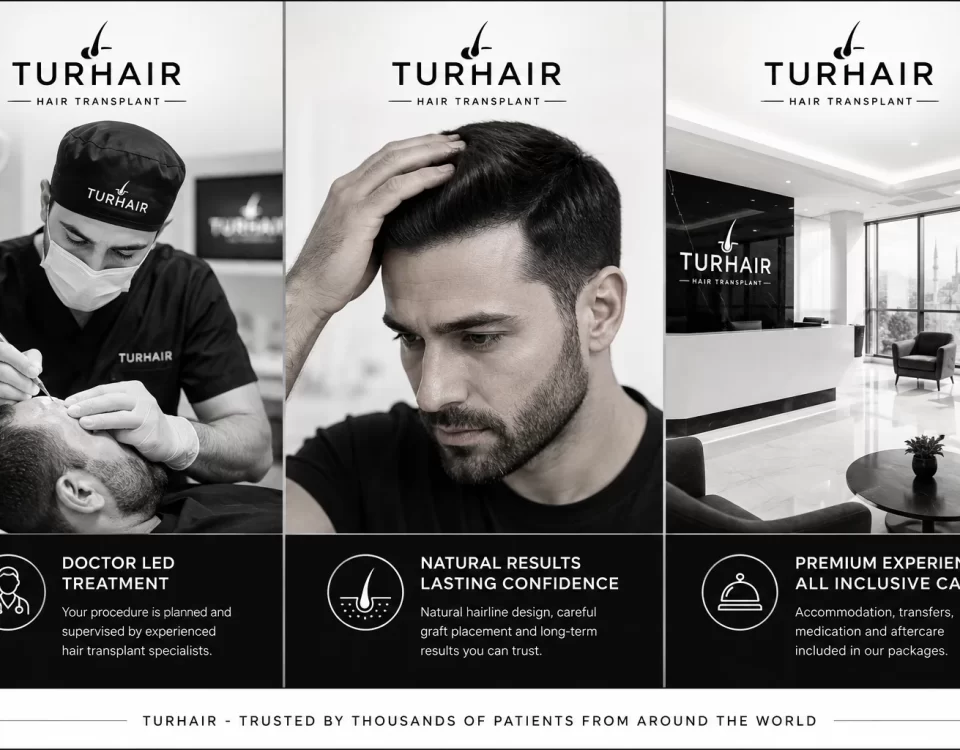 Hair transplant in Belgium vs Turkey comparison showing doctor-led treatment, natural hair transplant results and TurHair hair transplant clinic in Istanbul.