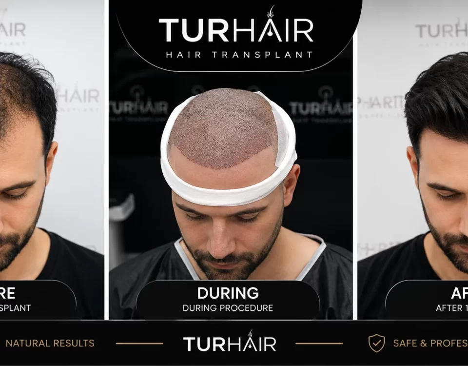 Hair Transplant Denmark vs Turkey 2026 – TurHair before, procedure and after hair transplant result
