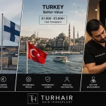 Hair transplant in Finland vs Turkey 2026 cost comparison with TurHair Istanbul and Dr. Mehmet Sıraç Demir