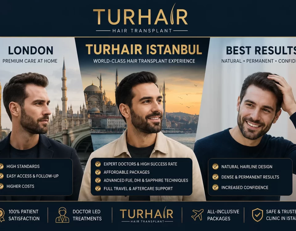 Hair Transplant in London vs Istanbul 2026 – TurHair Istanbul cost, quality and natural results comparison